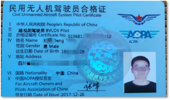 民用无人机驾驶证